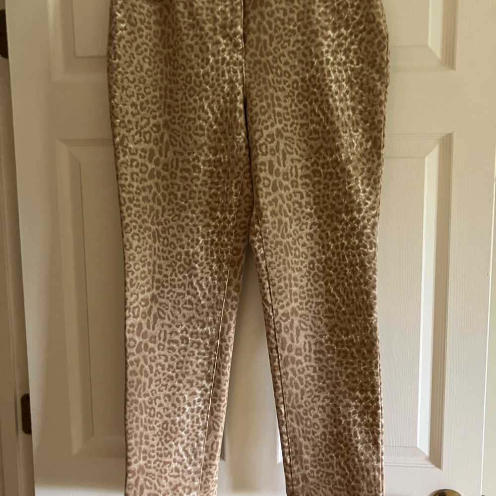Leopard Print Straight Leg Pants